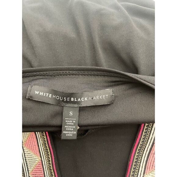 White House Black Market Aztec Trim Long Sleeve Shift Dress Size S - Picture 10 of 10